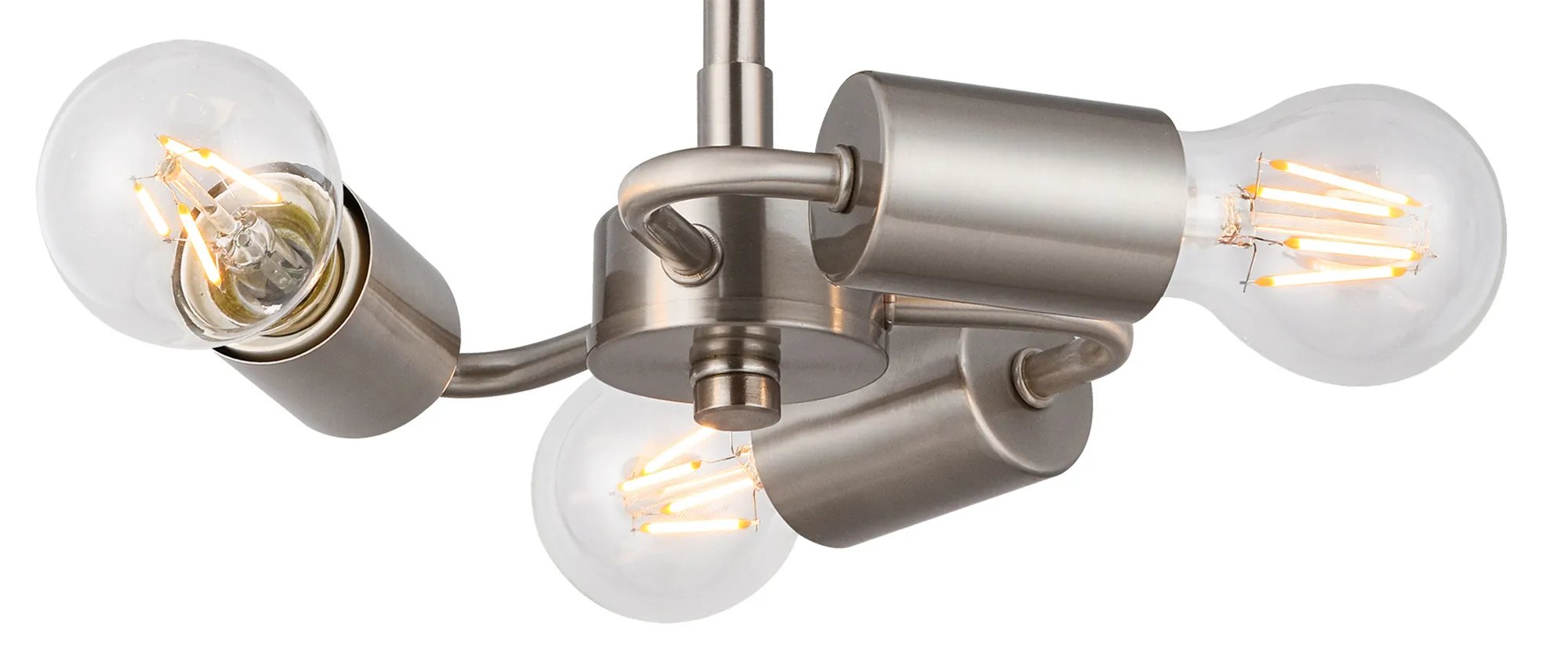 Baymont 50cm Semi Flush 3 Light Satin Nickel, Nude Beige/Moonlight, Frosted Diffuser DK0426  Deco Baymont SN NU